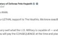 Protection Secretary Pete Hegseth threatens Iran: 'You’ll pay the CONSEQUENCE' – Forexlive | Foreign exchange Information, Technical Evaluation & Buying and selling Instruments