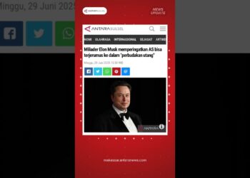 Miliader Elon Musk memperingatkan AS bisa terjerumus ke dalam “perbudakan utang” #shorts #fyp