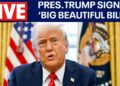 LIVE: President Trump indicators 'One Massive Lovely Invoice' throughout 4th of July Navy Household Picnic