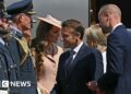 French president greeted by King Charles as state go to begins
