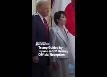 Trump Guided by Japanese PM Throughout Official Reception