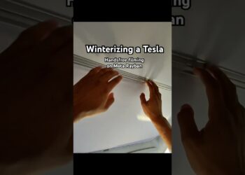 Winterizing my Tesla. Taking down roof sunscreen.  #tesla #raybanmeta #pov #handsfree