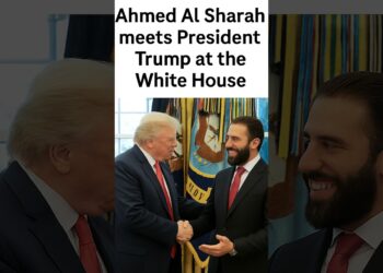 Syrian President in white home! #shorts #viralvideo #syria #trump