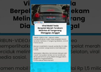TERTANGKAP KAMERA! Viral Mobil Tesla Berpelat Merah Terekam Melintas di Tangerang Dianggap Janggal
