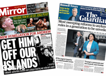 ‘Sweeping reforms to asylum guidelines’ and ‘New humiliation for Andrew’