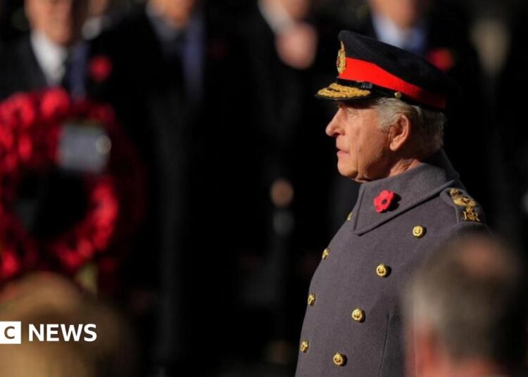 Remembrance Sunday: King leads two-minute silence at Cenotaph – reside updates