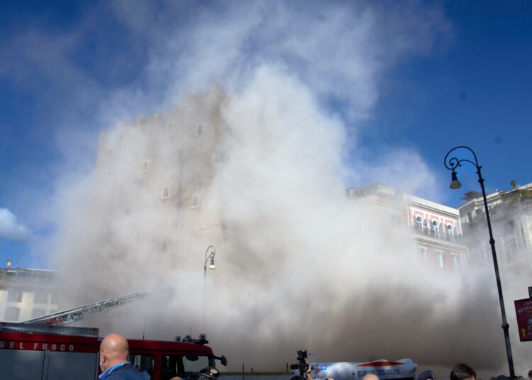 Rome medieval tower partially collapses throughout renovations