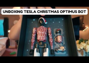 Unboxing Tesla Christmas Optimus Bot
