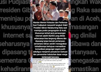 Susi Pudjiastuti Sentil Janji Starlink Gibran di Aceh: Tak Perlu Bertanya, Tinggal Datang dan Pasang