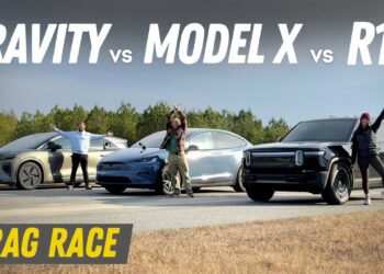 Lucid Gravity vs Tesla Mannequin X vs Rivian R1S Drag Race!