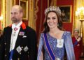 A brand new tiara for Kate! The Princess of Wales makes a blinding debut in a uncommon ruby and diamond tiara for the German state banquet