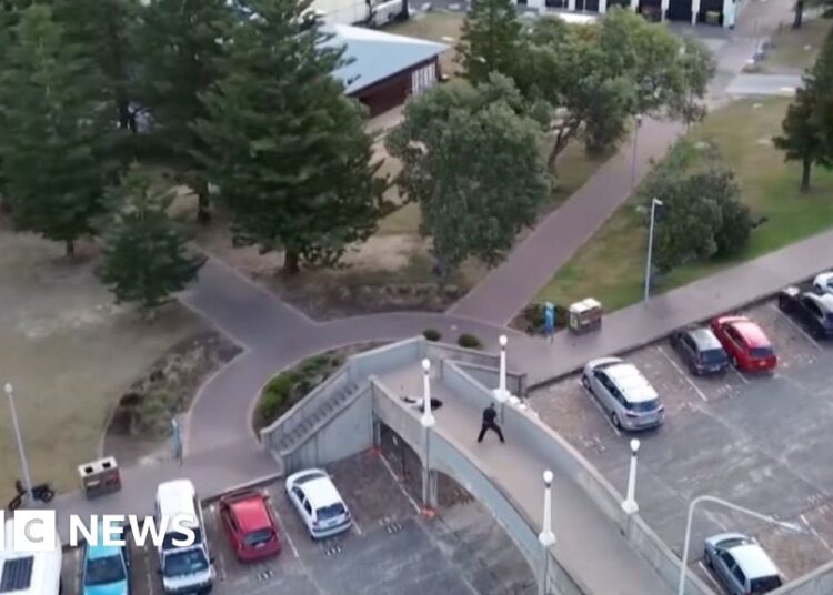 Drone footage exhibits Bondi Seaside gunmen on bridge Drone footage exhibits Bondi Seaside gunmen on bridge
