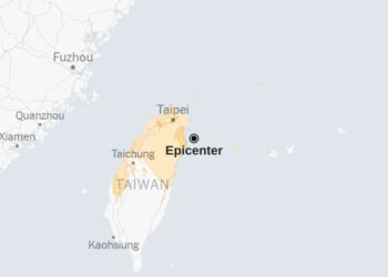 Map: 6.6-Magnitude Earthquake Strikes Close to Taiwan