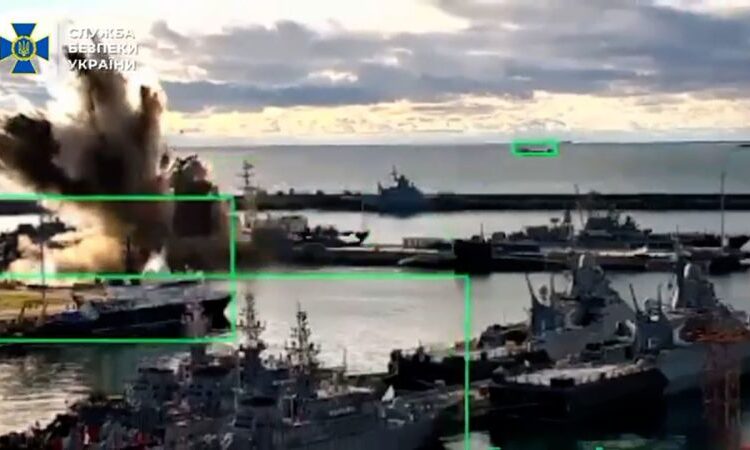 In a primary, Ukraine says it struck Russian submarine in Black Sea port with underwater drones In a primary, Ukraine says it struck Russian submarine in Black Sea port with underwater drones
