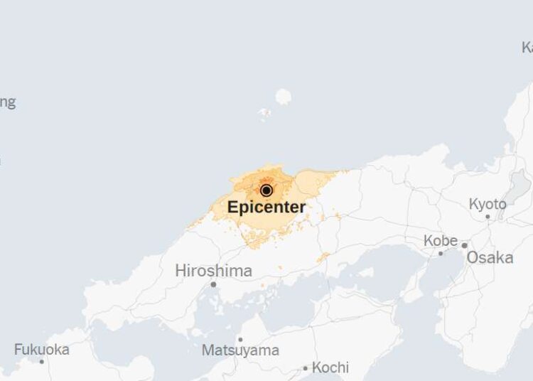 Map: 5.7-Magnitude Earthquake Shakes Japan
