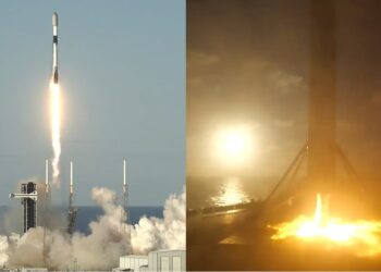SpaceX Starlink 343 launch and Falcon 9 first stage touchdown, 9 January 2026
