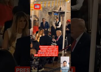 DONALD J TRUMP& FIRST LADY MELANIA TRUMP WITH ELON MUSK AT MAR-A-LAGO ON SATURDAY #donaldtrump #usa