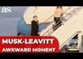 Elon Musk’s AWKWARD MOMENT on Air Power One: tries to AVOID LOOKING at Karoline Levitt