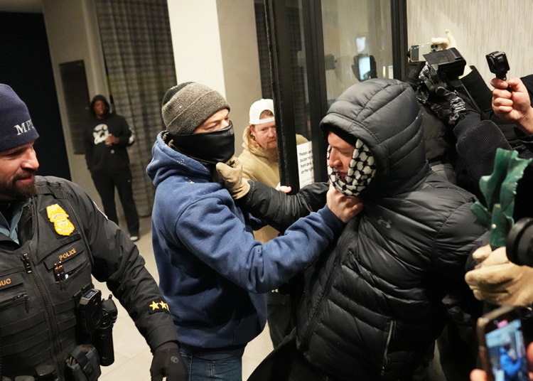 A number of arrests made as agitators conflict with Border Patrol brokers at Minneapolis lodge