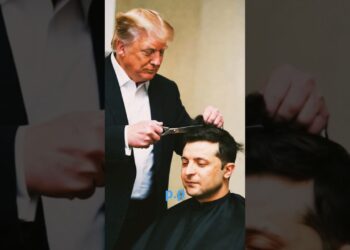 Donald Trump cuts Volodymyr Zelensky's hair #shortvideo #usa #trump #russia #humorous #trendingshorts