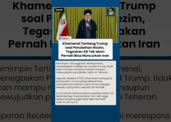 Khamenei Sentil Trump soal Perubahan Rezim dan Tegaskan AS Tidak Sanggup Hancurkan Iran