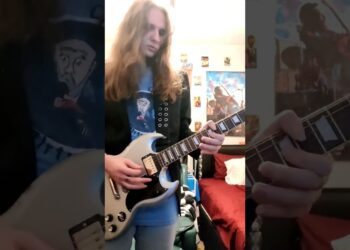 Miles Skillings Training a New Solo. “Love Track by Tesla” #tesla #gibsonsg #guitarsolo