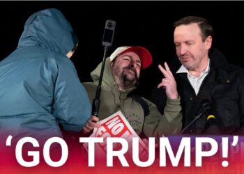 MAGA supporter crashes ‘Individuals’s State of the Union’ boycott rally, heckles senator