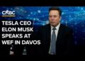 Tesla CEO Elon Musk speaks on the World Financial Discussion board in Davos, Switzerland — 1/22/2026