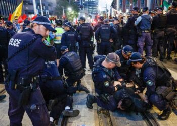 Clashes in Sydney over Israeli president’s go to as police disperse mass protests