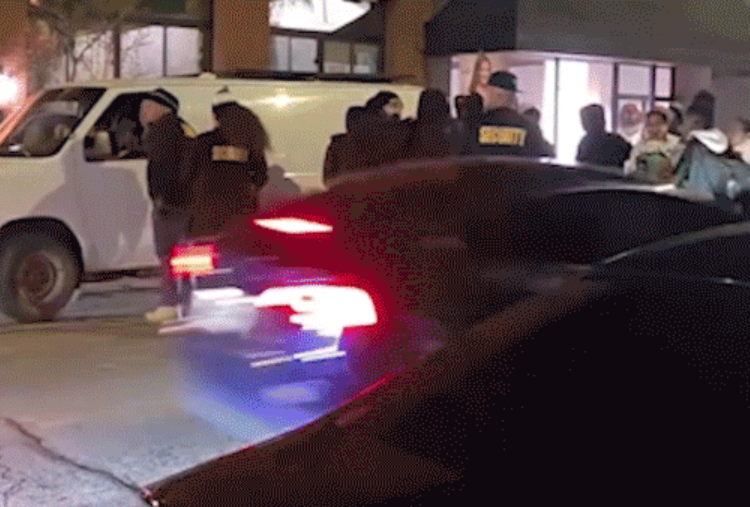 Tesla hits crowd exterior Redlands bar, gunfire erupts injuring 4 individuals