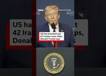 US has knocked out 42 Iranian navy ships, Donald Trump says. #BBCNews