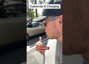 Two Tesla Cybercabs charging. Fast stroll round. #fyp #viral #tesla #cybercab #robotaxi