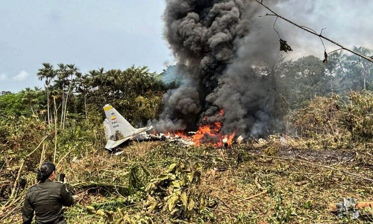 Colombian navy aircraft carrying greater than 100 personnel crashes on takeoff