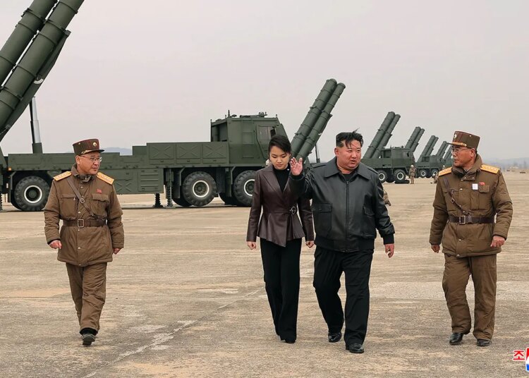 Kim Jong Un watches North Korea weapons check with teenage daughter