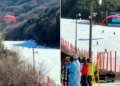 Paraglider makes emergency touchdown at South Korea ski resort after 2 hours