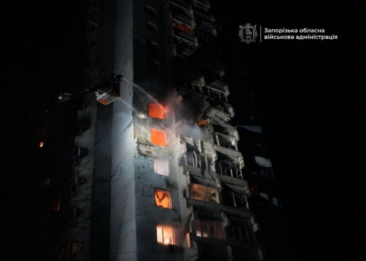 Russia large-scale missile, drone assault on Ukrainian cities, strikes on residence buildings kill 4, injure 16