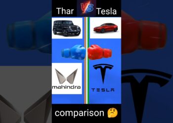 Mahindra Thar vs Tesla #mahindra #thar #tesla #shorts @MRINDIANHACKER  @CrazyXYZ #youtubeshorts