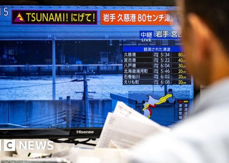 Japan earthquake: 7.7 magnitude quake triggers tsunami warning – BBC