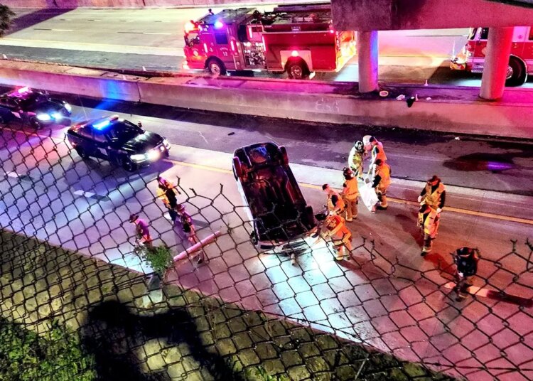 Automobile flies off Tulsa bridge onto I-244, injuring 1-year-old not in automotive seat