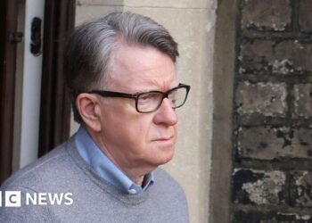 Mandelson faces £300 positive for urinating in road, council says – BBC