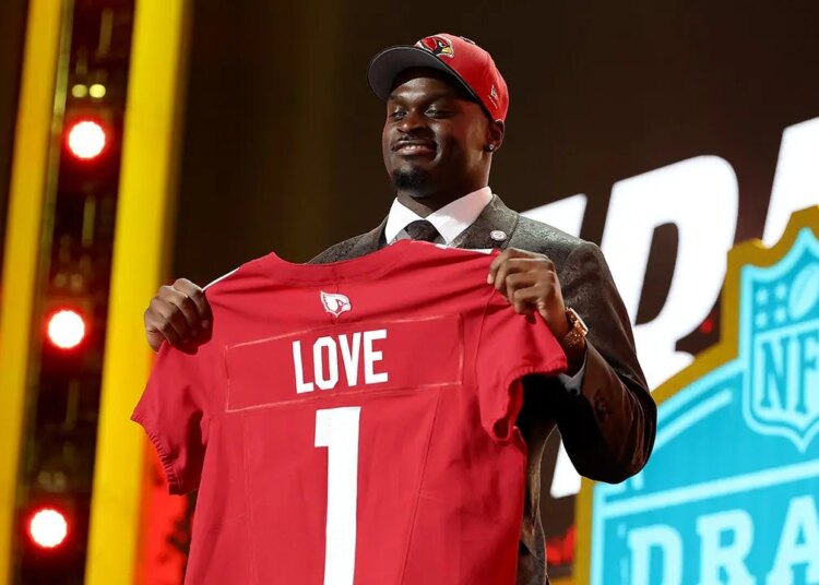 Cardinals choose Notre Dame RB Jeremiyah Love third total in 2026 draft
