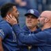 Rays third baseman Junior Caminero exits recreation after foul tip to jaw