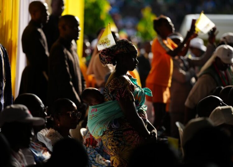 Pope Leo XIV celebrating a giant Mass in Cameroon