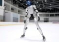 Unitree Robotics G1 robotic skates on ice and rollerblades with ease