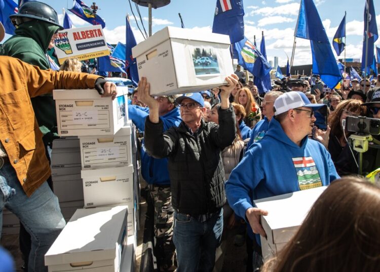 Alberta separatists share signatures for a vote on leaving Canada